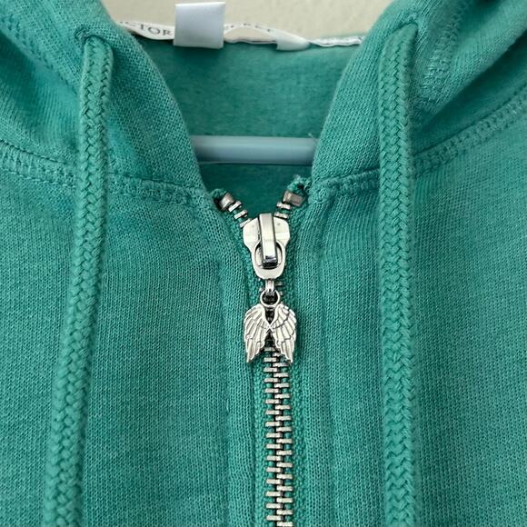 Victoria’s Secret full zip hoodie Angel spell out on back Varsity lounge prep XS - Picture 4 of 11